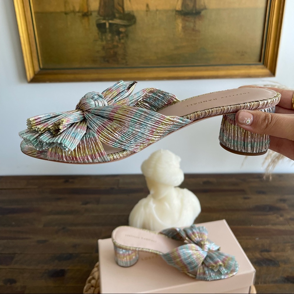 Loeffler Randall Emilia Pleated Bow Heel New Size 9